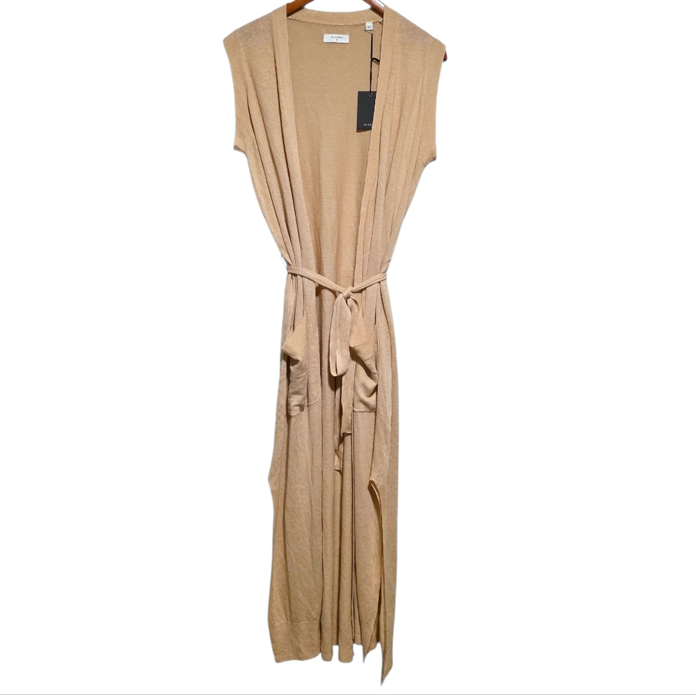 Billy Reid Linen Blend Duster Vest in Straw Size Medium NWT